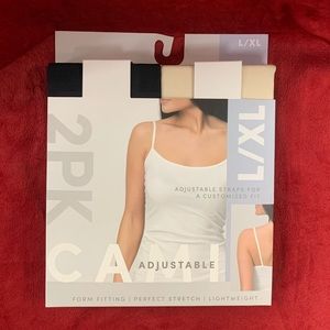 Cami 2-PK. L/XL Black/Tan NEW!